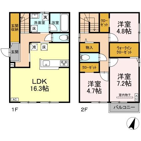 大野町２丁目戸建貸家の間取り