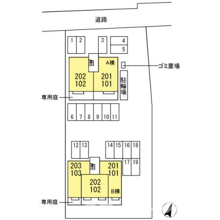 エスポワール津森 B棟の区画図