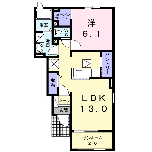 ソレイユ横島Ａの間取り|間取図