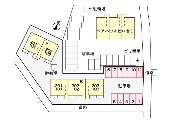 ぺアハウスヒロセ　Ａの駐車場|駐車場