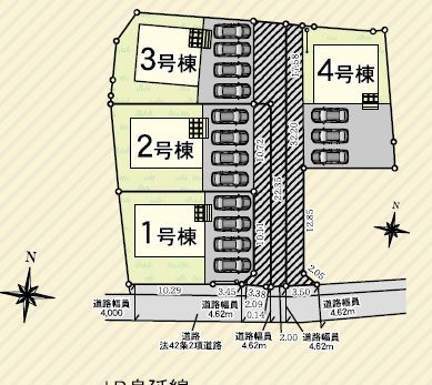 【間取り】 | 富士宮市淀師 12期 新築一戸建て 4号棟 | 4号棟の区画図です