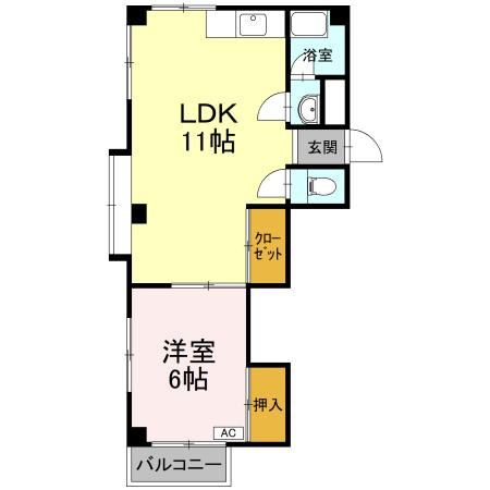 能茶山ハイツの間取り