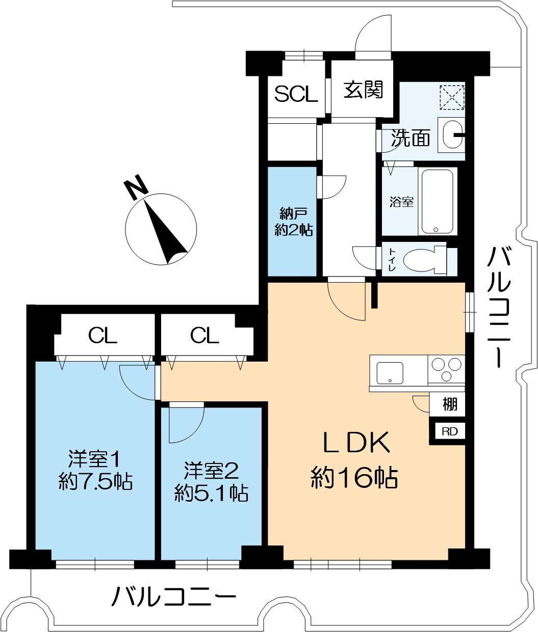 パレス東灘の間取り