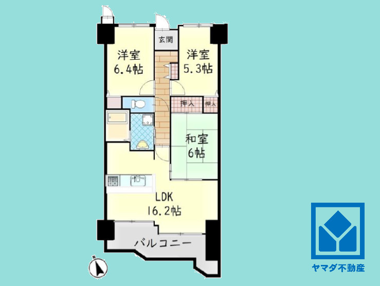 ユニライフ宇治琵琶2の間取り