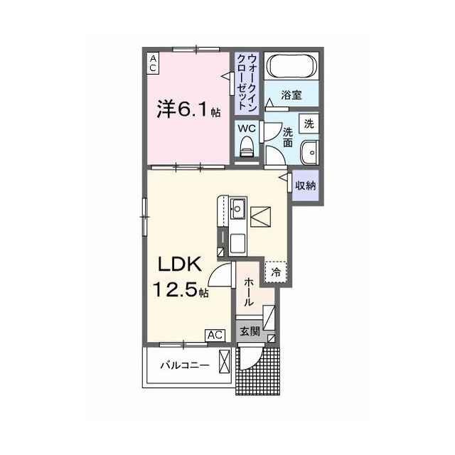 岐阜市岩栄町１丁目のアパートの間取り
