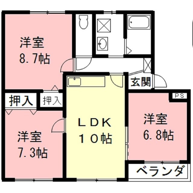 瑞穂市生津外宮東町２丁目のアパートの間取り
