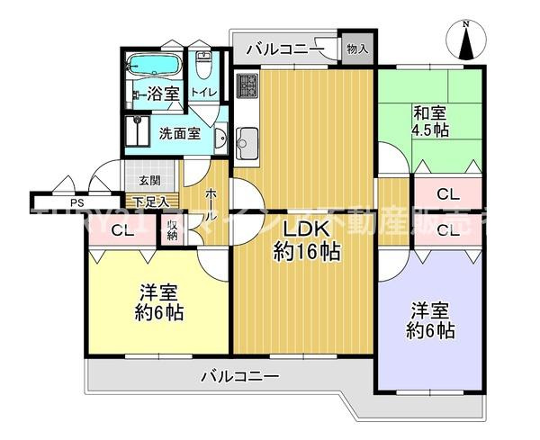 【間取り】 | 藤阪ハイツ　D6棟