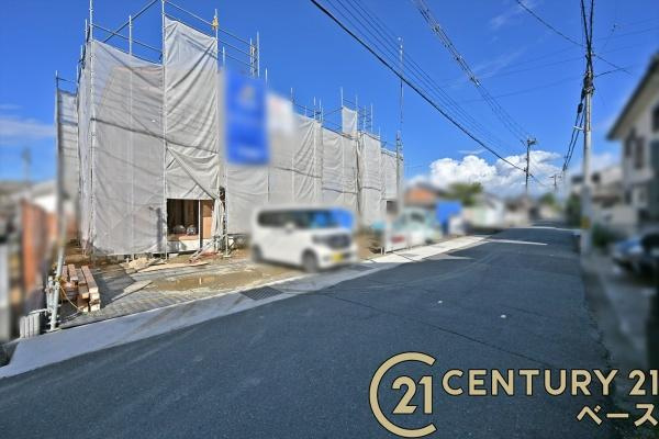 桜井市西之宮 ２号棟 ／新築一戸建の前面道路含む現地写真|■現地撮影写真■緑豊かな気持ちの良い住環境！