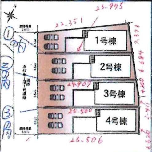 碧南市入船町第7　全4棟・3号棟の区画図
