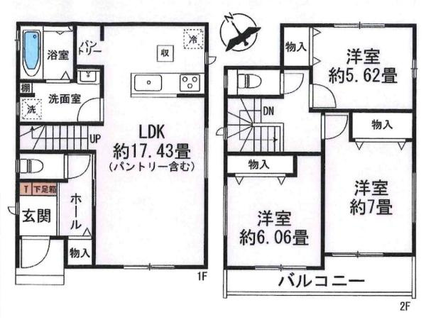安城市住吉町3期　全1棟　A号棟の間取り|間取り図です