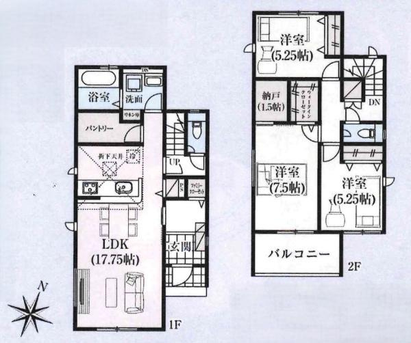 岡崎市赤渋町3期　全3棟・1号棟の間取り