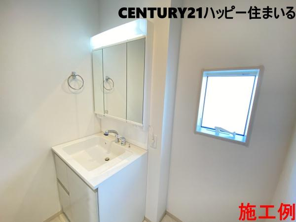 岡崎市赤渋町3期　全3棟・2号棟の独立洗面台|施工例