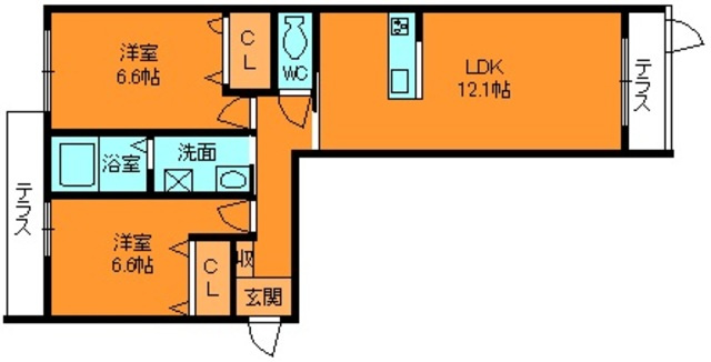 シャーメゾンFUJIMOTOの間取り