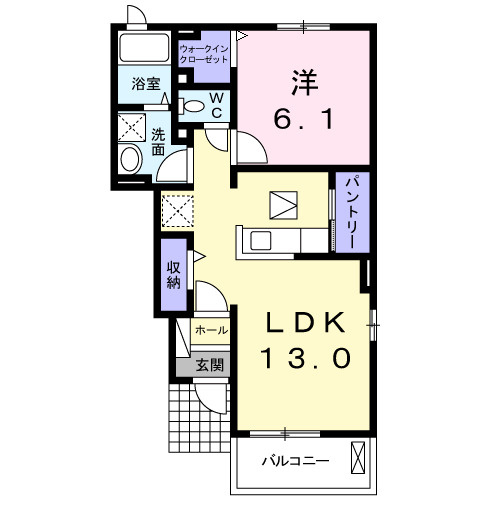メゾン・ド・ソレイユＢの間取り
