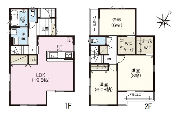 広島市佐伯区屋代1丁目　新築一戸建て(全2棟)の間取り