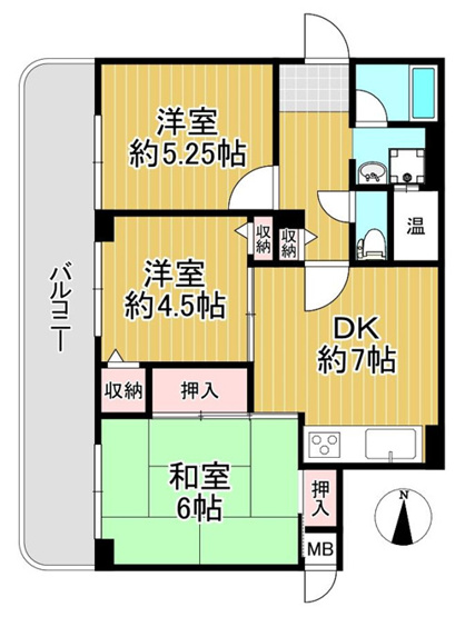 【間取り】 | シャルム小阪壱番館 | 【3DK】室内リフォーム済み☆新規：洗面台・洗濯パン新調等☆キッチン・浴室の交換履歴あり☆全居室バルコニーに面します☆