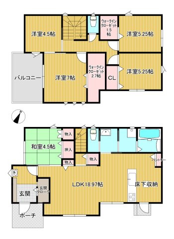 大刀洗町鵜木　太陽光付築浅戸建の外観