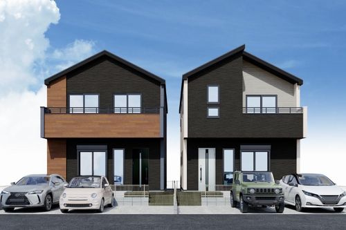 【外観】 | 【仲介手数料０円】厚木市南町2期　新築一戸建て　全2棟 | 外観パース　厚木市南町2期　新築一戸建て　全2棟