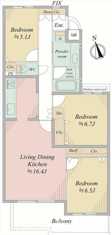 ラミアール藤沢モアクレストの間取り