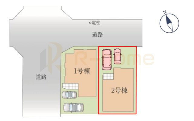 我孫子市若松4期　新築戸建て　2号棟の区画図|大きなお買い物だからこそ、メリット・デメリットを伝えさせて頂きます。
R-homeにお任せください♪