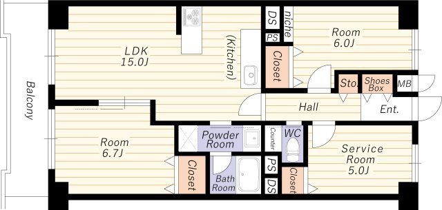 【間取り】 | 新大阪シティハイツ | 令和７年９月下旬室内改装済・上層階・南向き・陽当り眺望良好
