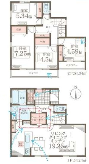 小田原市国府津　新築戸建の間取り