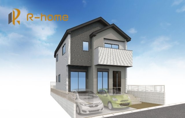 流山市西平井7期　新築戸建て　1号棟の外観パース|2025年12月完成予定！近隣の同仕様完成物件をご見学いただけます♪