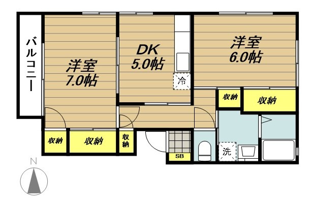 グリーンハイツAの間取り