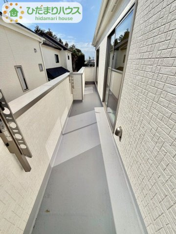 野田市清水619番1　新築戸建　A号棟のバルコニー|南側に面したバルコニー☆彡お洗濯物がよく乾きます♪							
