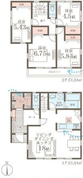 小田原市国府津　新築戸建の間取り