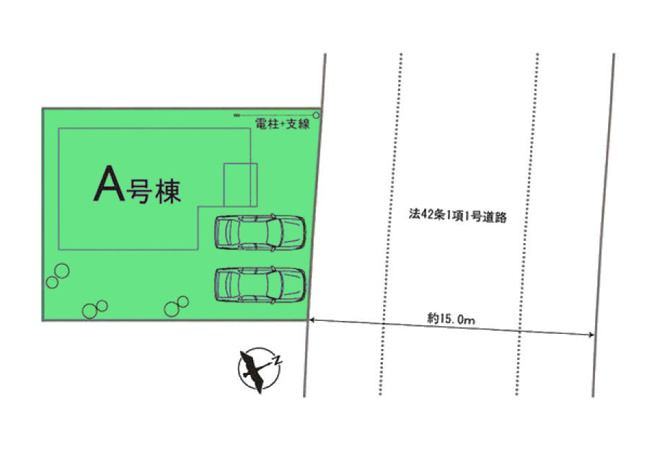【区画図】 | ハートフルタウン前橋市朝日町3丁目29ーA | フレッセイまで徒歩1分！カースペースは並列2台駐車可能！