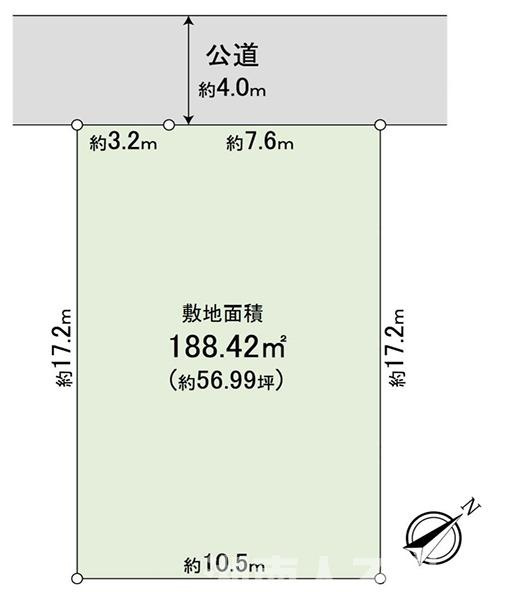 藤沢市鵠沼海岸１丁目１２－６売地の土地図