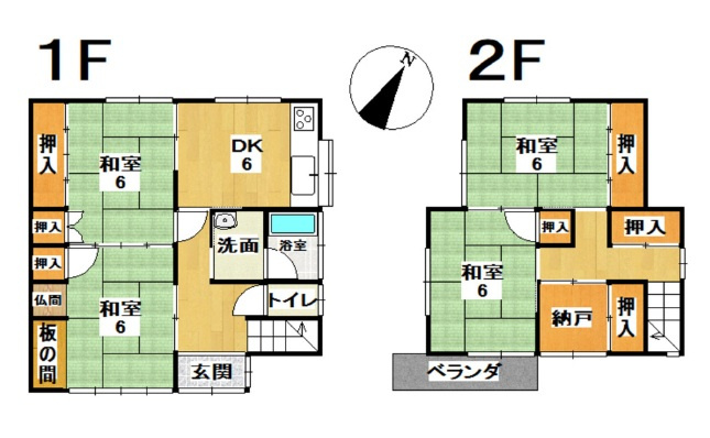 高砂市阿弥陀町魚橋　　中古戸建の間取り