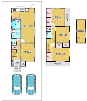 【間取り】 | 尼崎市琴浦町中古戸建 | ファミリー様におすすめの４LDKの間取りです♪