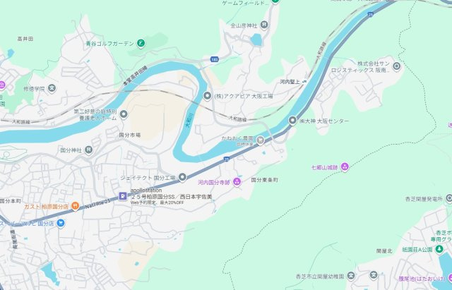 柏原市国分東条町　新築一戸建ての地図