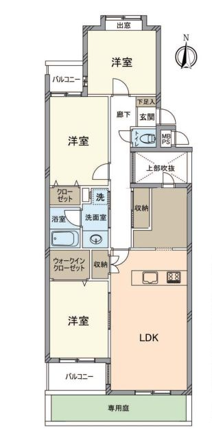仲介手数料無料　ライオンズマンション西所沢の間取り