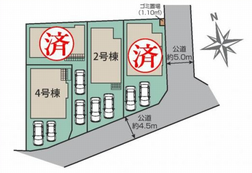 【区画図】 | 【仲介手数料０円】相模原市中央区宮下本町3丁目　新築一戸建て　全4棟 | 相模原市中央区宮下本町3丁目　新築一戸建て　全4棟
