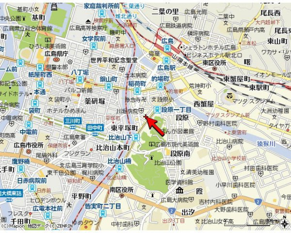 ぽぽろ比治山の地図