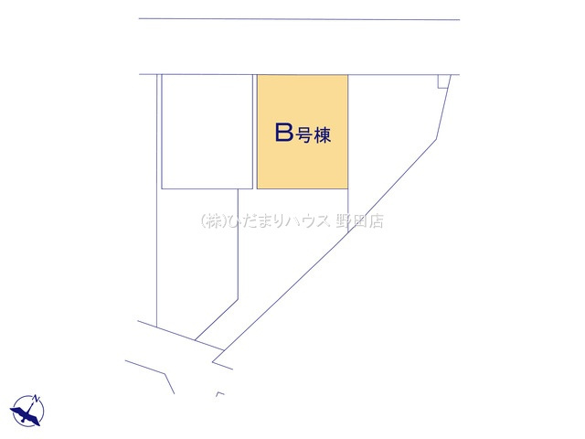 野田市清水619番1　新築戸建　B号棟の区画図|一方 ： 北西 6m 公道