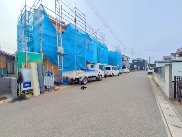 野田市清水619番1　新築戸建　B号棟の前面道路含む現地写真|2025年10月現地写真になります(^^)