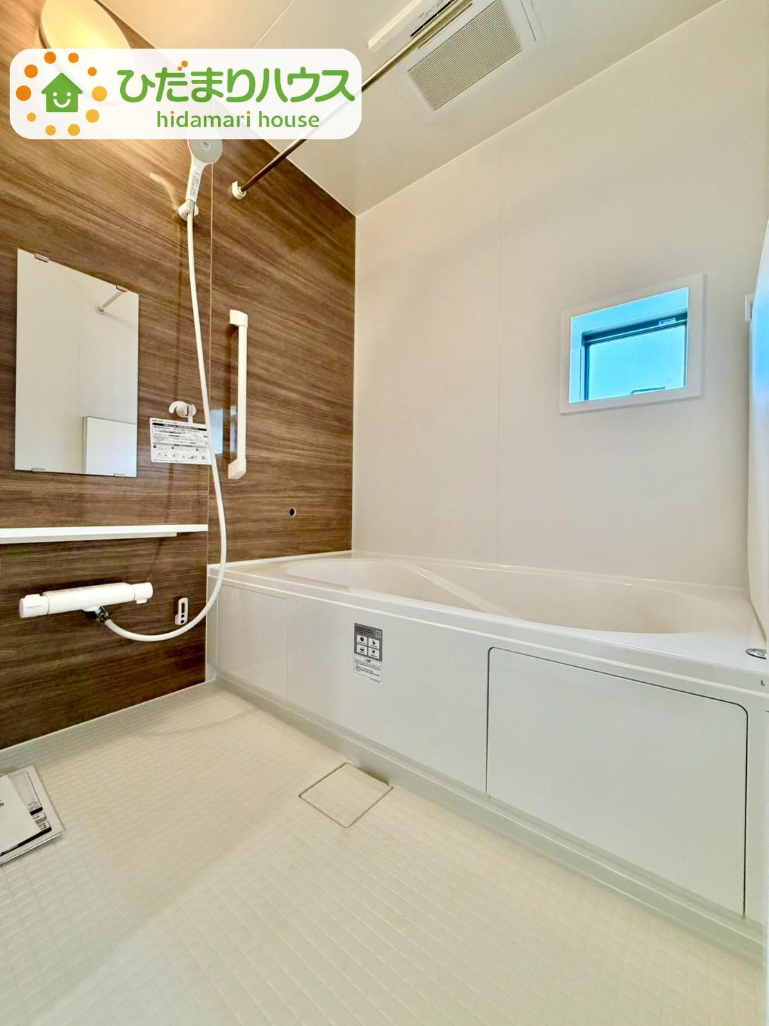 野田市清水619番1　新築戸建　C号棟の浴室|清潔感のある浴室はゆったり浸かれて日頃の忙しさから解放してくれます(^^♪								
