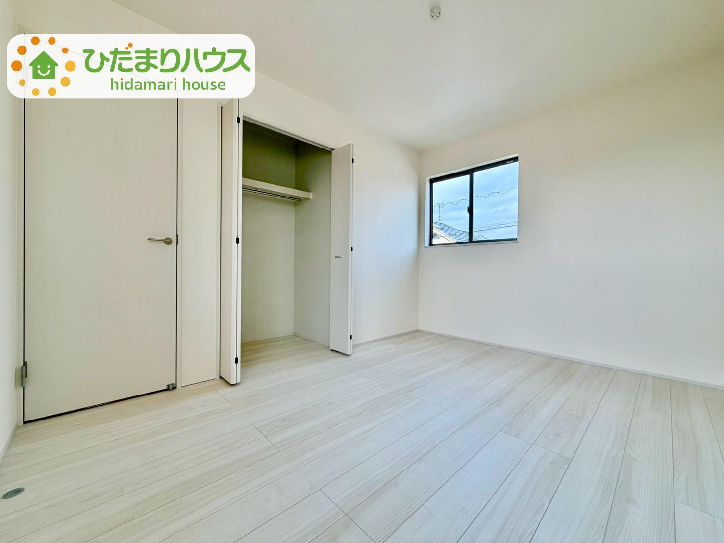 野田市清水619番1　新築戸建　C号棟の洋室|全室にクローゼットが付いていて、お部屋の住空間もスッキリ広々つかえそうです(^^)/								
