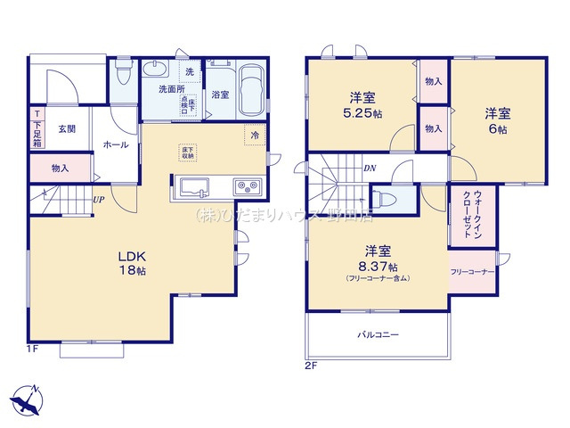 野田市清水619番1　新築戸建　C号棟の間取り|3LDK+WIC（C号棟）
