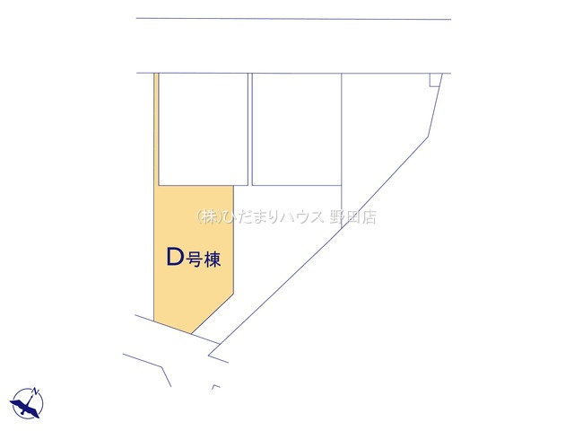野田市清水619番1　新築戸建　D号棟の区画図|一方 ： 南東 4.4m 公道