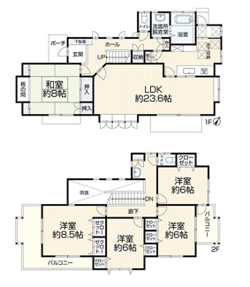 【間取り】 | 厚木市毛利台2丁目 中古戸建て | 都市ガス　※リフォーム施工中につきリフォーム完了時に間取等が変更になっている場合があります（完了時優先）