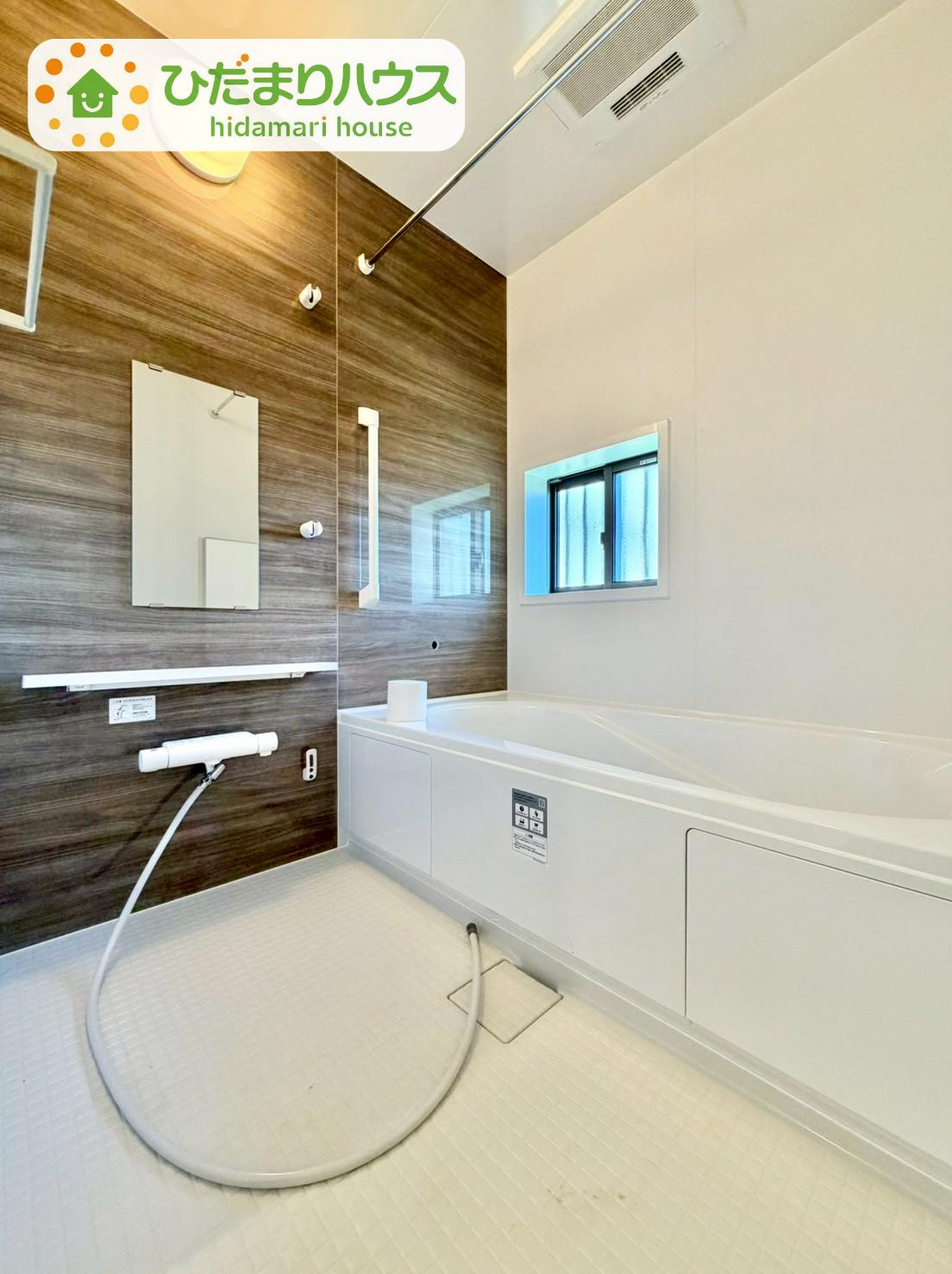 野田市清水619番1　新築戸建　E号棟の浴室|ゆったり浸かれる広々バスルーム♪お子様とも一緒に入れます(^^)/							
