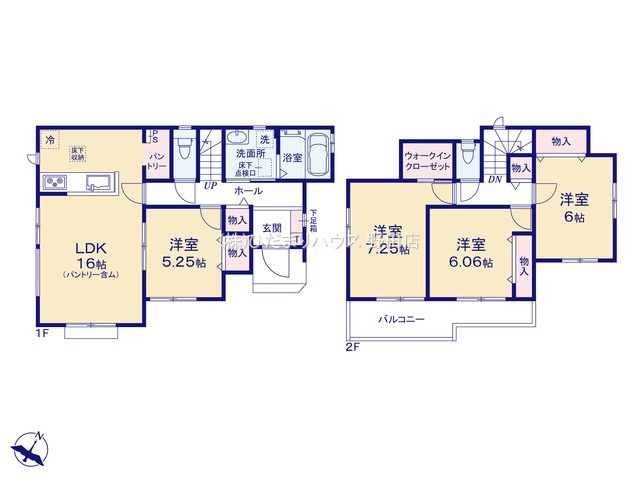 野田市清水619番1　新築戸建　E号棟の間取り|4LDK+WIC（E号棟）
