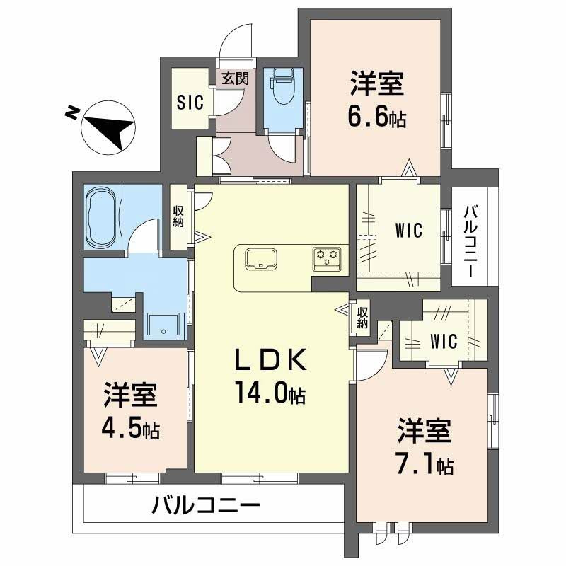 シャーメゾンアクシスの間取り
