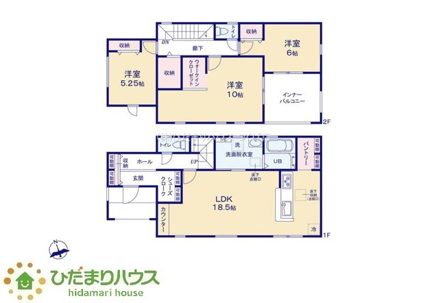 【間取り】 | ひたちなか市稲田10期　新築戸建　7号棟 | 玄関スッキリ、シューズクローク付き！