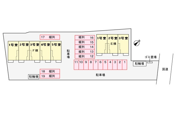プロムナードメゾン参番館Fの区画図